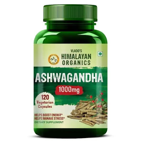 Vlado's Himalayan Organics Ashwagandha 1000mg | Boost Energy, Strength, Stamina | Helps Anxiety & Stress Relief For Men & Women