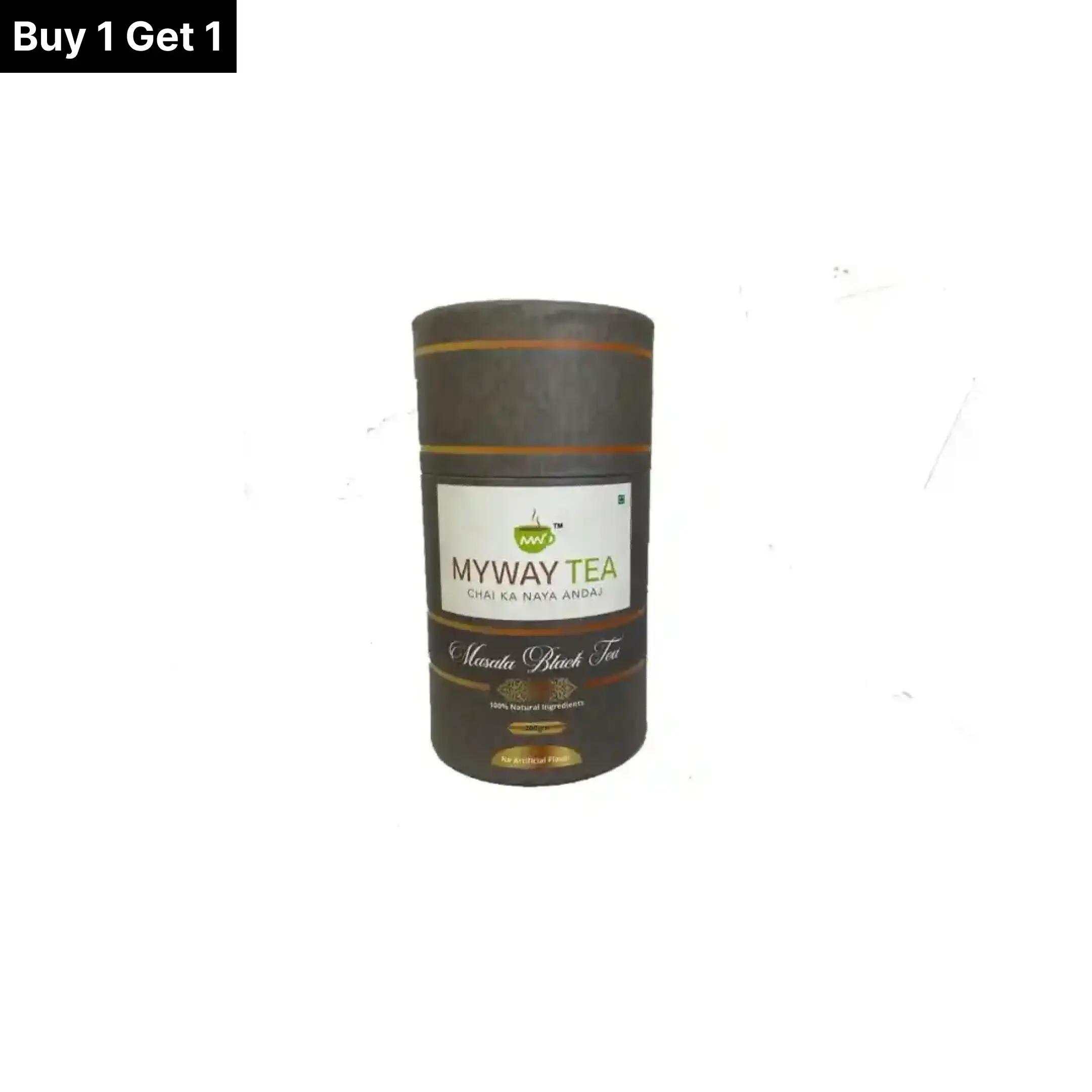 MYWAY TEA Masala Black Tea CTC Infused with Real Ginger and Natural Spices Real Leaf Tea, Aromatic Tea Masala Powder with 100% Natural Ingredients, Great Taste Real Masala (200 Gm) Pack of 1