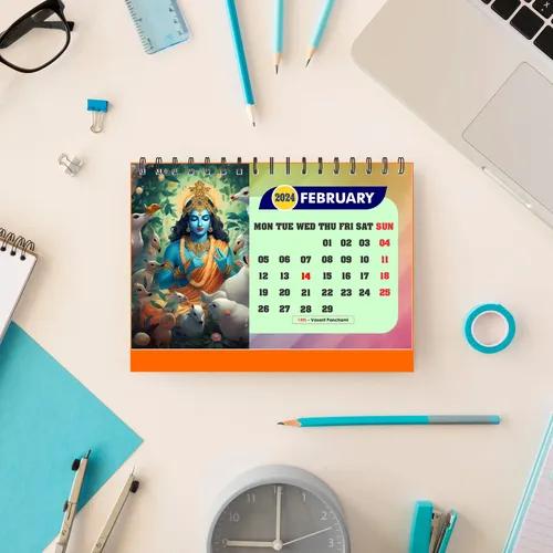 ESCAPER Lord Krishna Desk & Office Table Calendar 2024