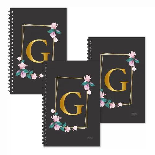 G Letter Ruled Diaries - Pack Of 3