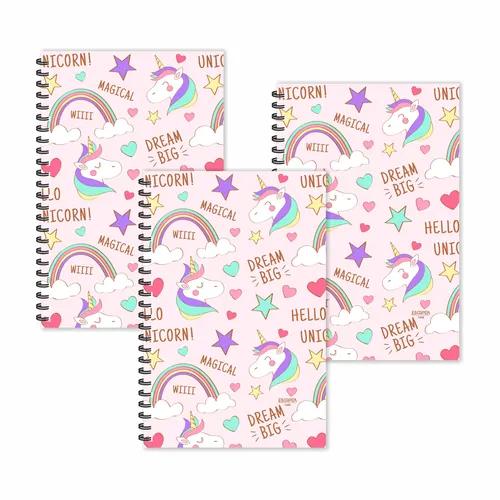 Magical Unicorn Doodle Ruled Diaries - Pack Of 3