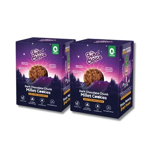 The Bettr Choice Millet Dark Chocolate Chunk Cookies - 100% Millets & Oats Blend, Jaggery Sweetened, No Maida, Gluten Free, No Added Refined Sugar, No Trans Fat, No Wheat | Healthy Snack