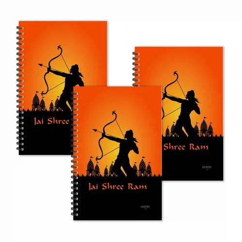 Jai Shree Ram With Lord Ram Ruled Diaries - Pack Of 3