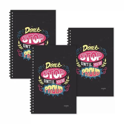 Don't Stop Until You're Proud Motivational Ruled Diaries - Pack Of 3