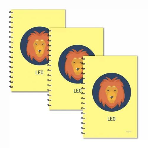 Leo Zodiac Designer Ruled Diaries - Pack Of 3