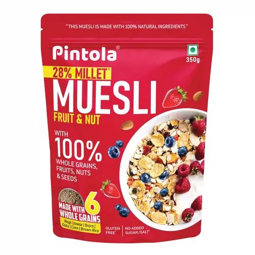 Pintola Fruit & Nut Muesli with 28% Millet & 68% whole grains