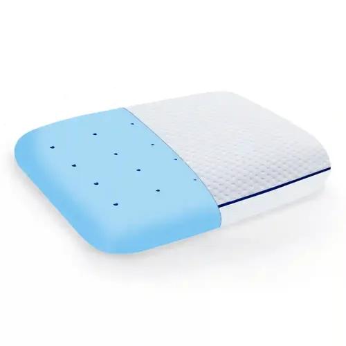 Sleepsia Gel Ventilated Memory Foam Pillows - Orthopedic Bed Pillow For Sleeping - Ergonomic & Neck Pain Relief, Back Sleeper, Side Sleeper & Stomach Sleepers Blue Piping