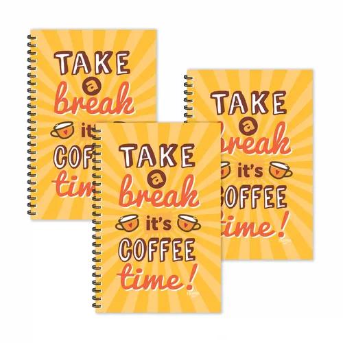 It's Coffee Time Ruled Diaries - Pack Of 3