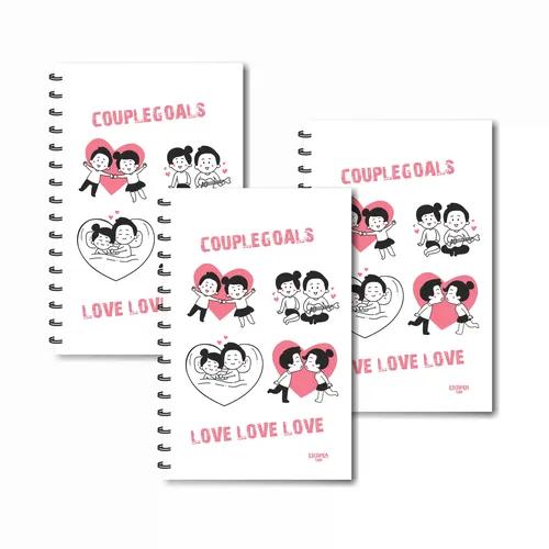 Couple Goals - Love Design Ruled Diaries - Pack Of 3