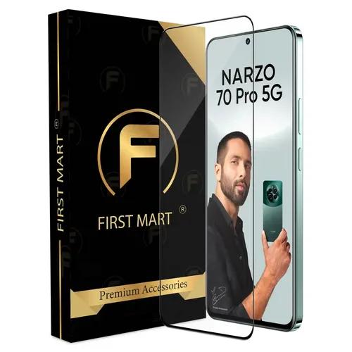 FIRST MART Tempered Glass Screen Protector for Realme Narzo 70 Pro 5G with Edge to Edge Coverage and Easy Installation Kit, Pack of 1