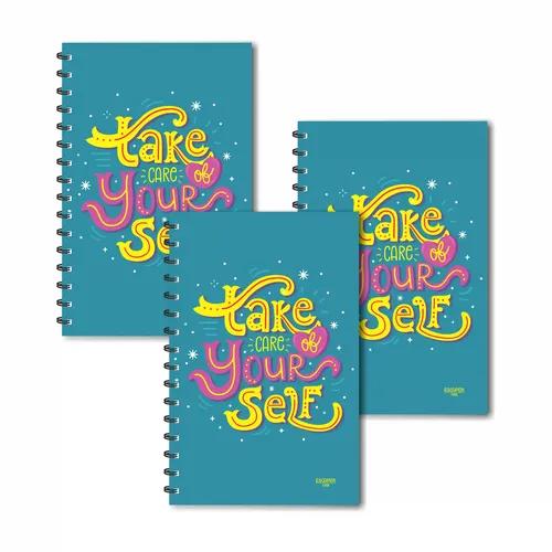 Take Care Of Yourself Design Ruled Diaries - Pack Of 3