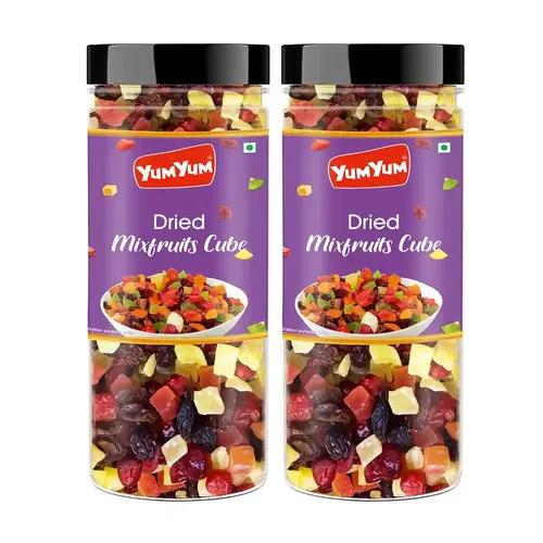 YUM YUM Mixed Dried Fruits - Cranberries, Blueberries, Strawberries,Kiwi, Mango, Pine Apple- Healthy Snack for kids and adults - 300g