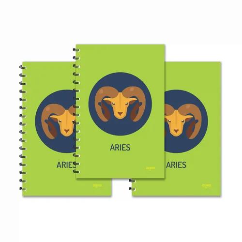 Aries Zodiac Designer Ruled Diaries - Pack Of 3