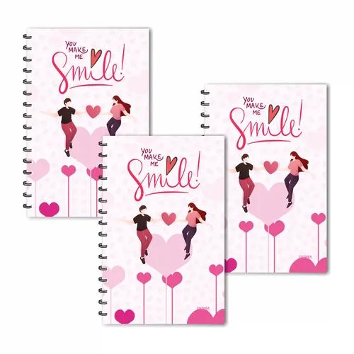 You Make Me Smile Design Ruled Diaries - Pack Of 3