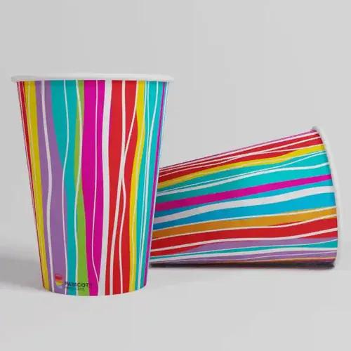 Paricott 125ml Design-1 Printed Disposable Party Paper Cups for Hot & Cold Beverages 7Oz