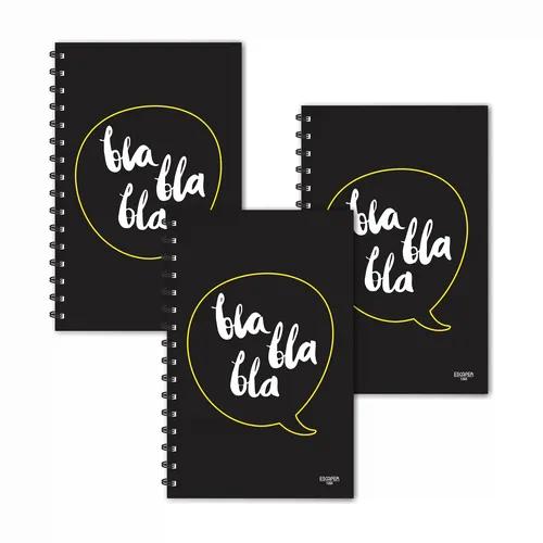 Bla Bla Bla Design Ruled Diaries - Pack Of 3