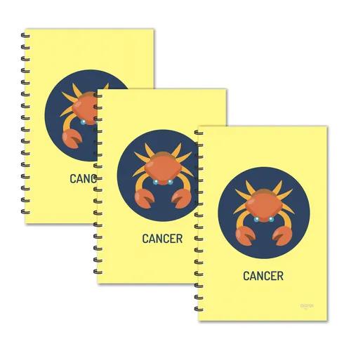 Cancer Zodiac Designer Ruled Diaries - Pack Of 3