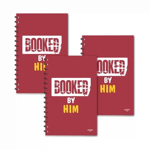 Booked By Him Design Ruled Diaries - Pack Of 3