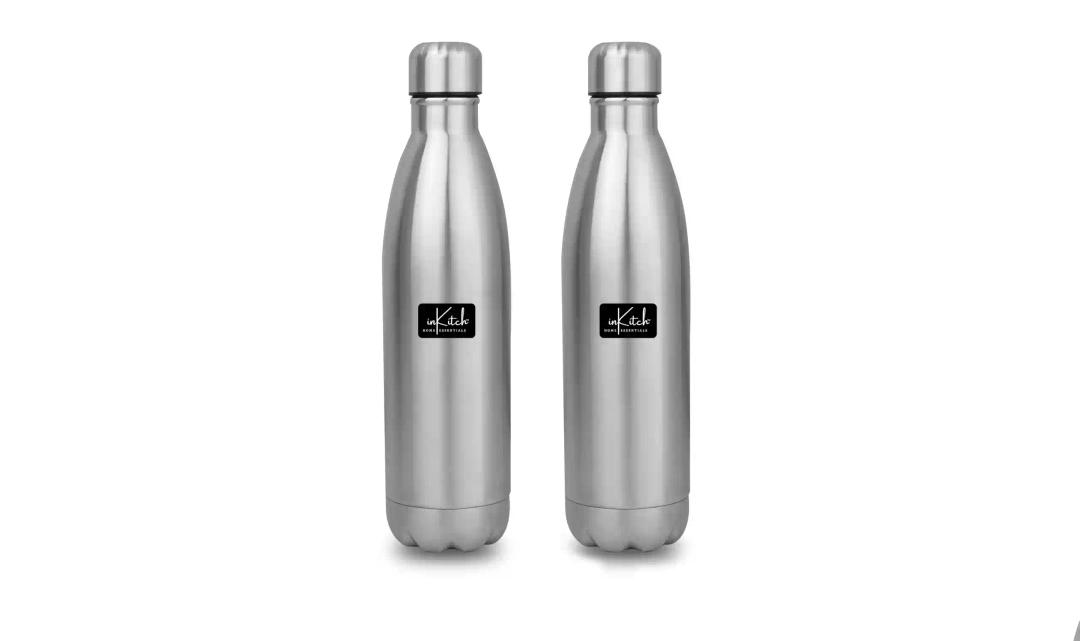 InKitch Stainless Steel Insulated Water Bottle- 24 Hrs Hot or Cold (500 Ml, 2)