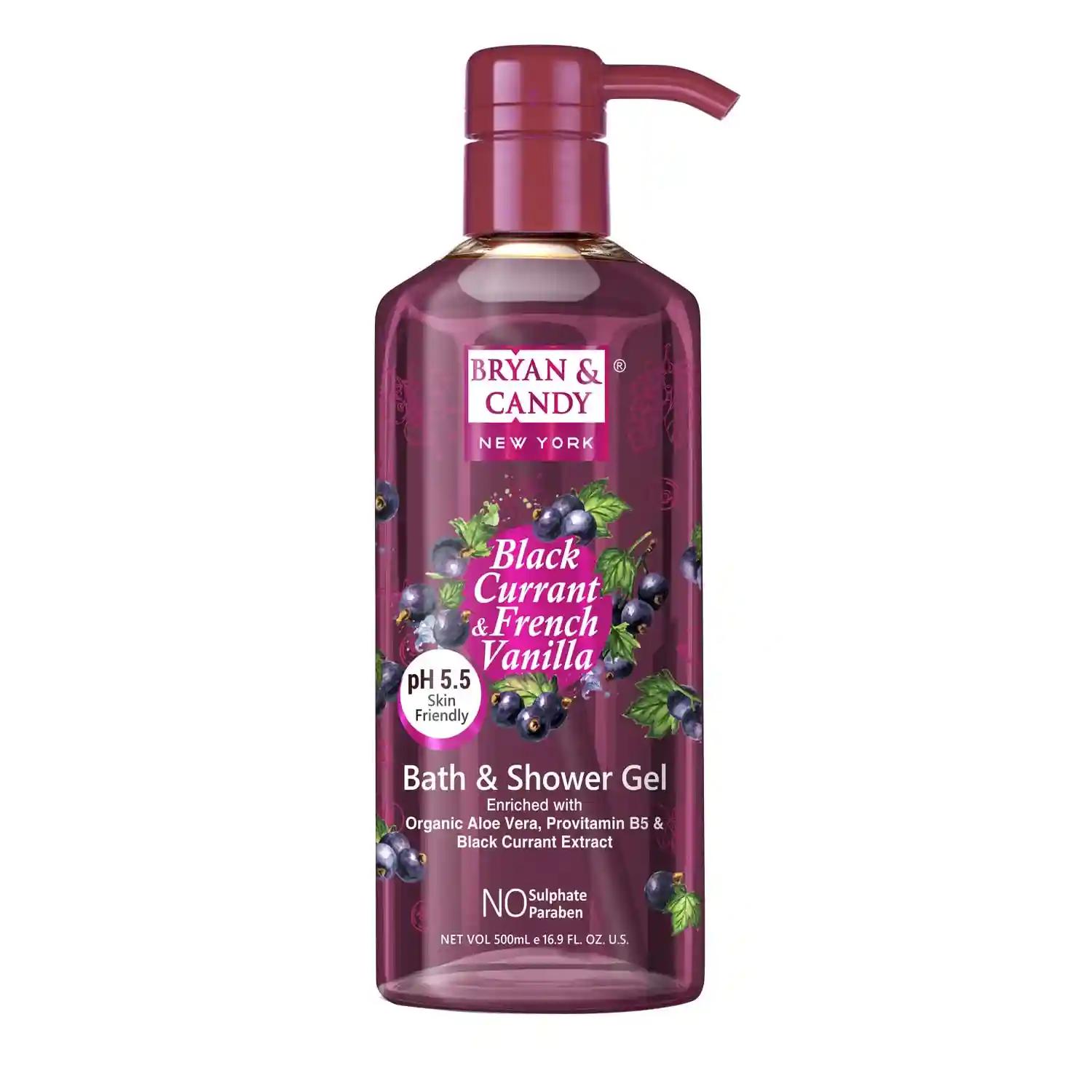 Bryan & Candy Shower Gel with Aloe Vera Gentle, Moisturizing Body Wash for Soft, Supple Skin (Black Currant Shower Gel, 500ml)