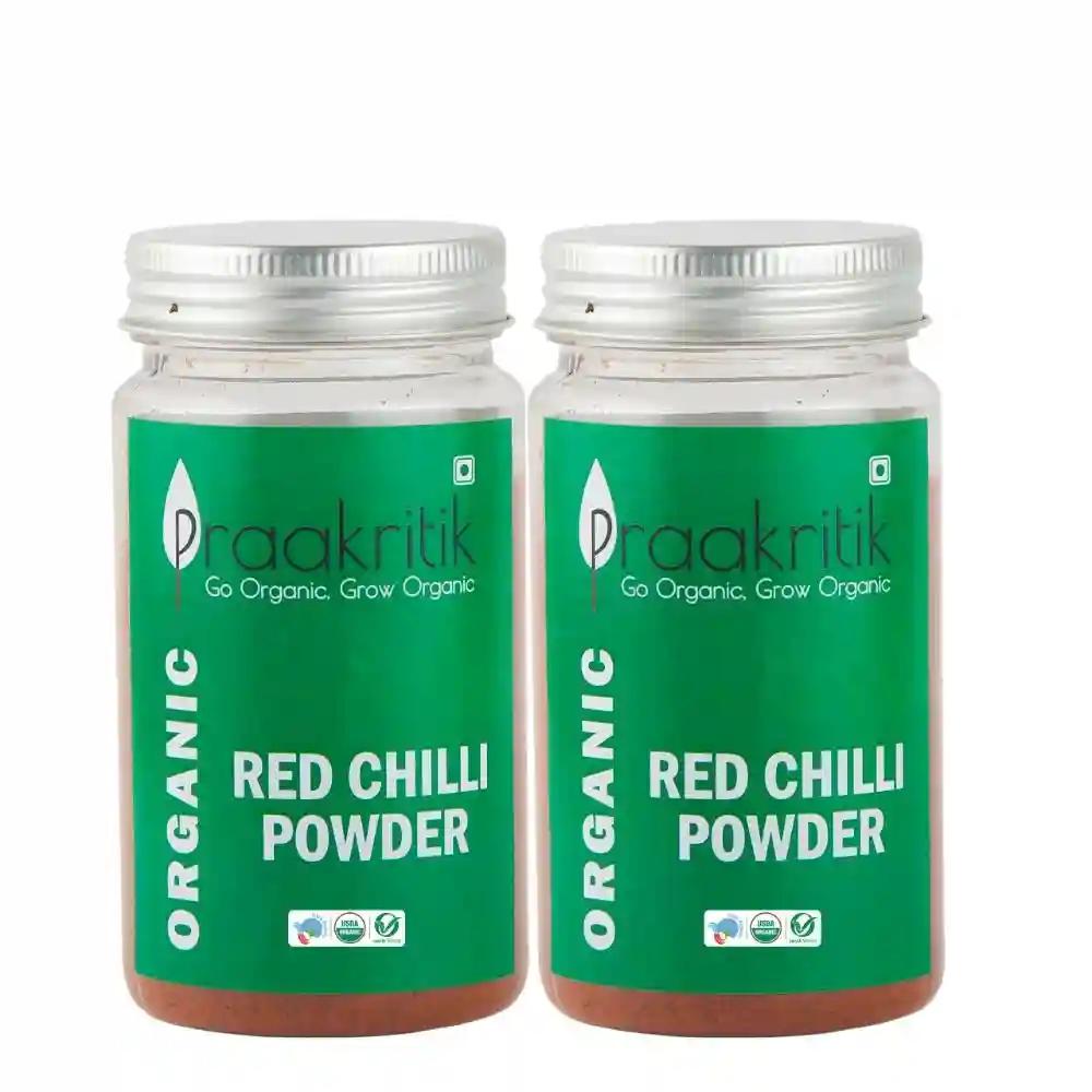 Praakritik Organic Red Chilli 100 G (pack of 2 )