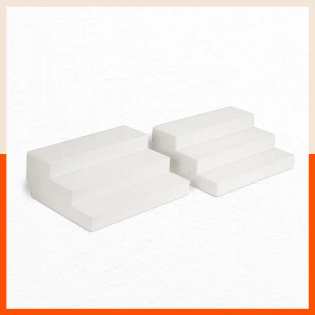 Stomo Taro Multipurpose Shelf Organizer for Home | Pearl White - Set of 2