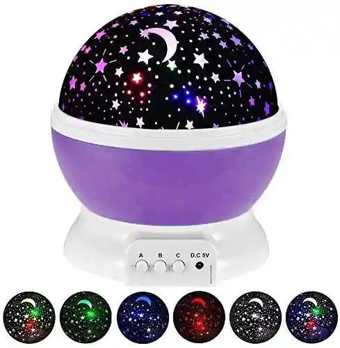 KHUSHIYA ENTERPRISE Night Light Lamp Projector, Star Light Rotating Projector, Star Projector Lamp with Colors and 360 Degree Moon Star Projection with USB Cable, Lamp for Kids Room