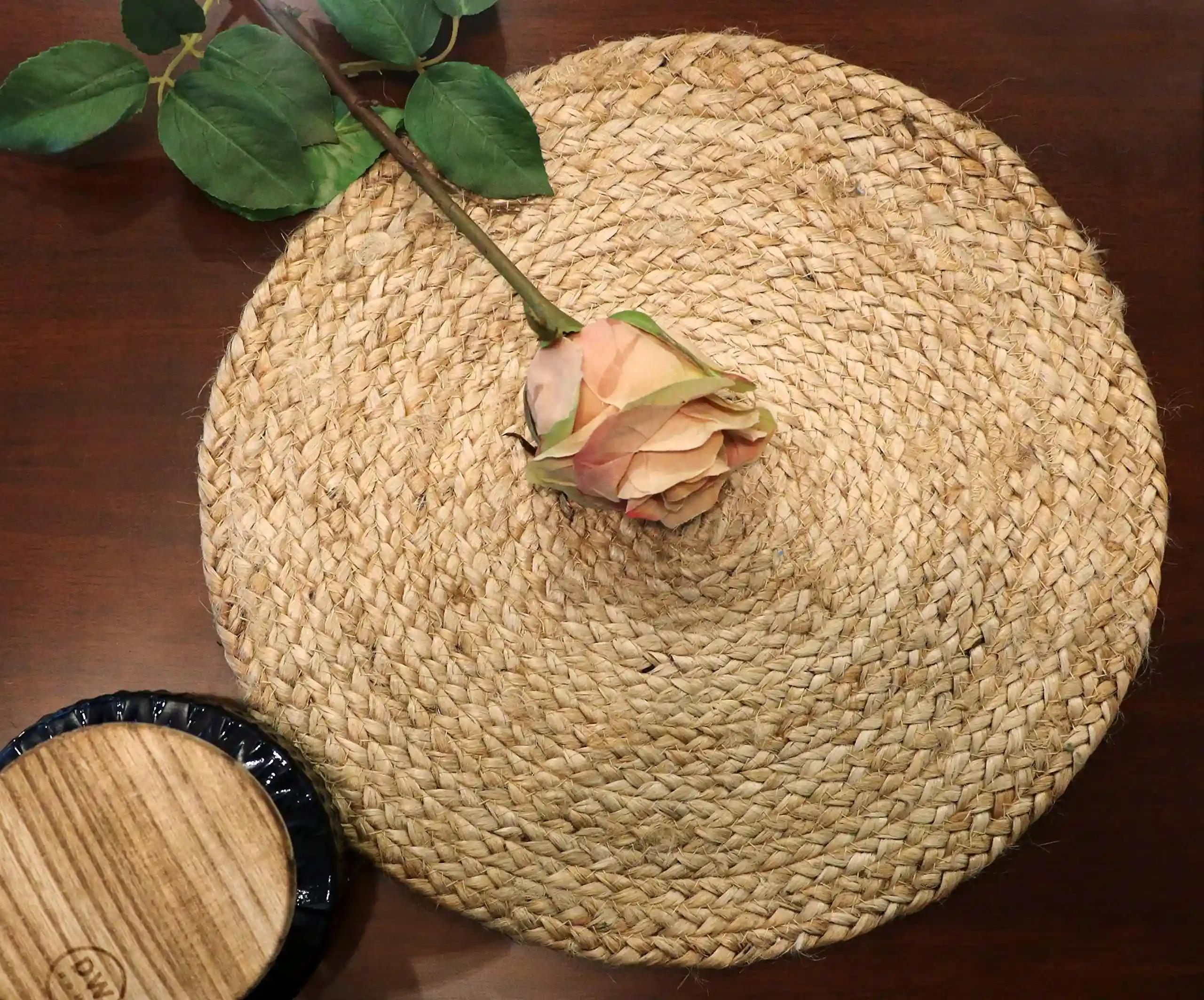 Jute Braided Placemats |Side Table Mats|Best for Bed-Side Table, Center Table, Dining Table, Shelves|Home Decorators|Farm Mats|The Home Talk