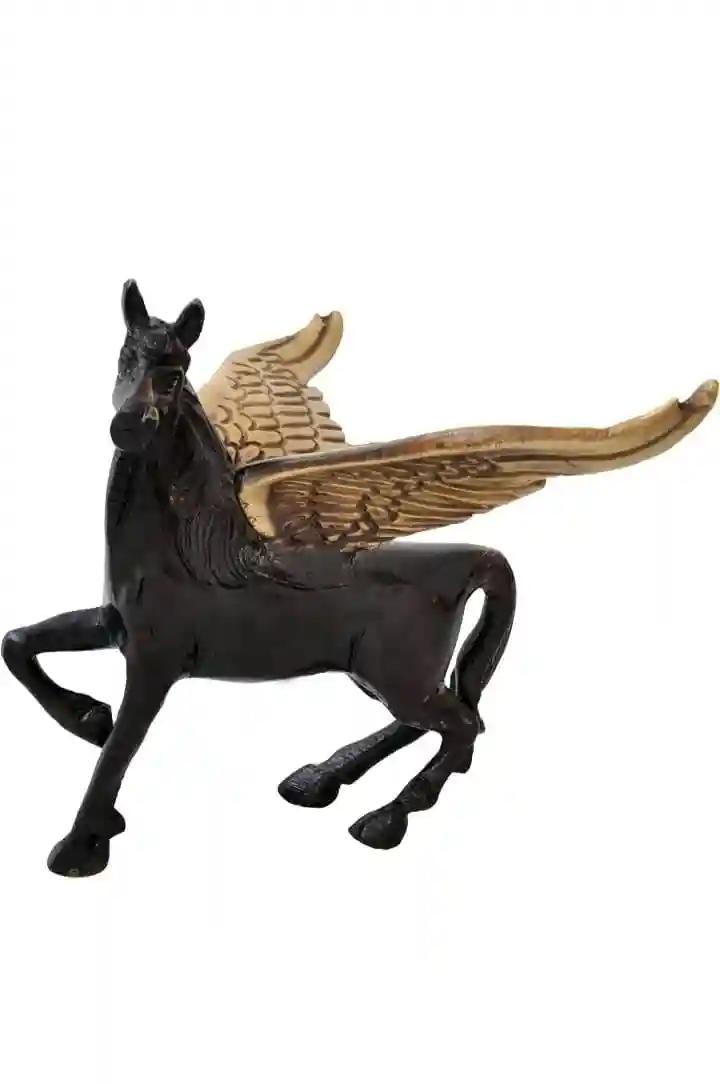 Metal Black Horse Ride Showpiece