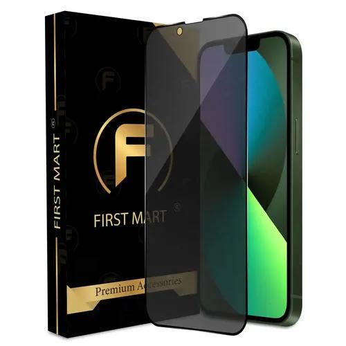 FIRST MART Edge to Edge Matte Privacy Tempered Glass for iPhone 13 / iPhone 14/13 Pro Full Screen Coverage with Easy Installation Kit | Black