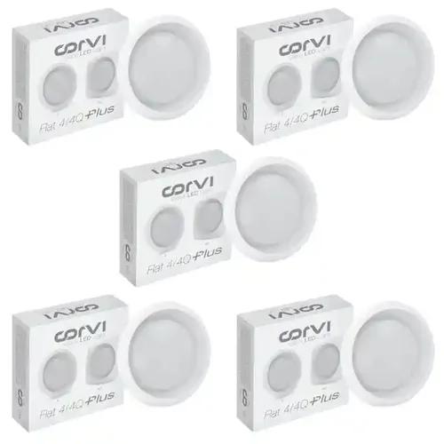 COrVI Led Flat 4 Round, 6Watt (White) Pack of 5