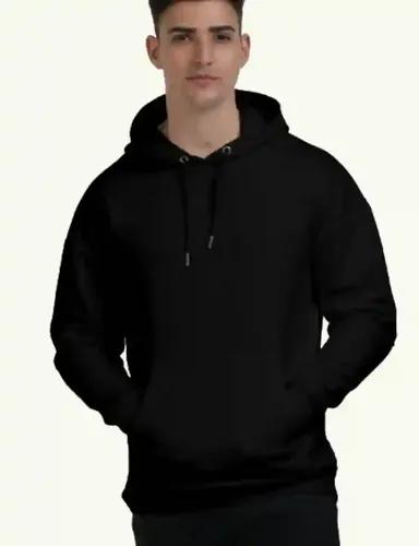 Everyday Essentials - Unisex Oversized Plain hooded sweatshirt hoodie - Black - S