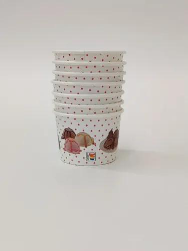 PARICOTT 150ml Ice Cream cup Paper Container / Paper Bowl Design - ICE (100 Cups)