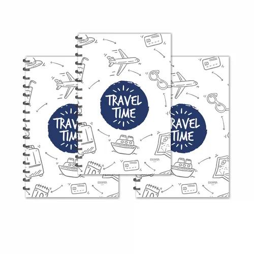 Travel Time Designer Ruled Diaries - Pack Of 3