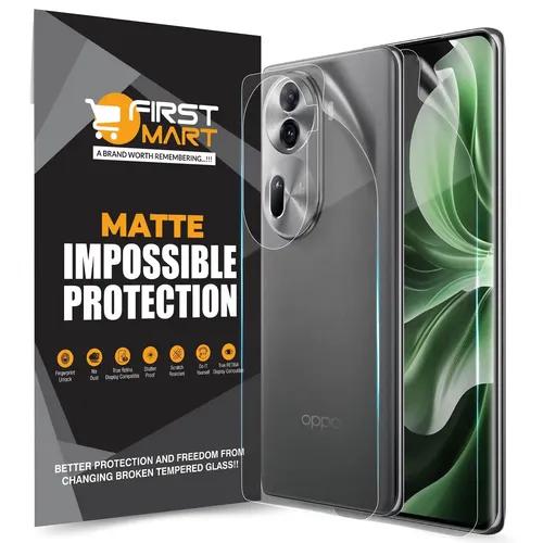 FIRST MART Screen Protector for Oppo Reno 11 5G - Front and Back Nanofiber Unbreakable Membrane Case Friendly Full Edge to Edge Screen Coverage & Installation Kit (Matte)