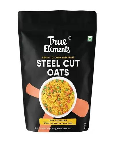 True Elements Steel Cut Oats 500g | Sugar Free Oats | Healthy Breakfast | 100% Wholegrain | Diabetic Friendly Oats | Breakfast Cereal