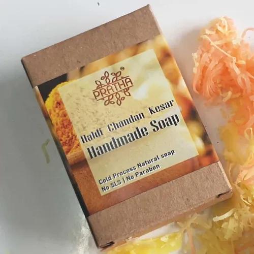 Haldi Chandan Kesar Cold Process Handmade Soap (Pack of 3)