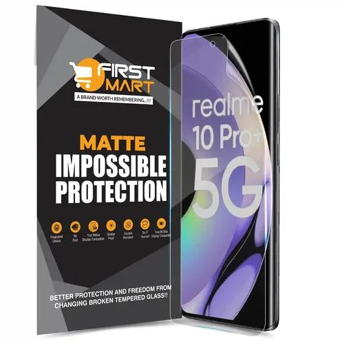 FIRST MART Screen Protector for Realme 10 Pro Plus 5G - Nanofiber Unbreakable Membrane Case Friendly Full Edge to Edge Screen Coverage & Installation Kit (Matte)