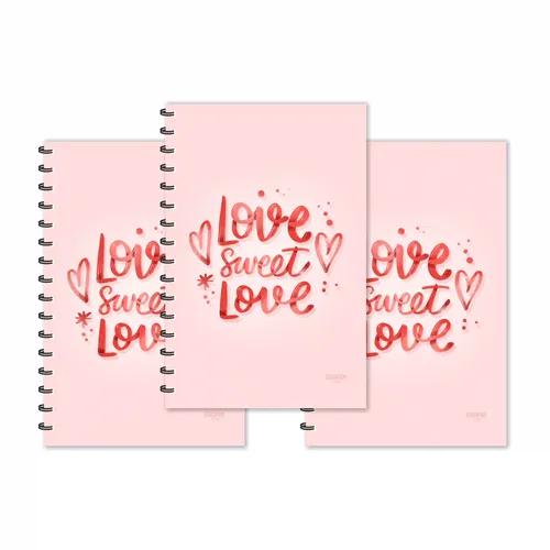 Love Sweet Love Designer Ruled Diaries - Pack Of 3