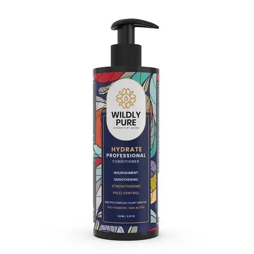 WILDLY PURE Natural Keratin Conditioner for dry, frizzy hair| 72 hours Deep Conditioning| Natural Biolipid Complex with Phospolipids & Gylcolipids | 4X Detangling & Shine in one wash|150ML[Hydrate]