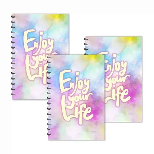 Enjoy Your Life Designer Ruled Diaries - Pack Of 3