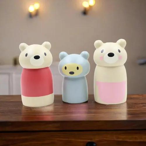 Wooden Bear Peg Doll Set