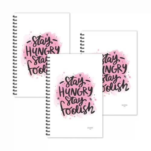 Stay Hungry Stay Foolish Motivation Ruled Diaries - Pack Of 3