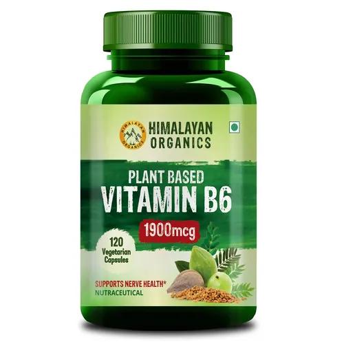 Vlado's Himalayan Organics Plant-Based Vitamin B6 | Supports Immunity, Brain Health (120 Capsules)