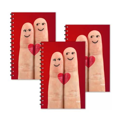 Heart Smile Fingers Ruled Diaries - Pack Of 3