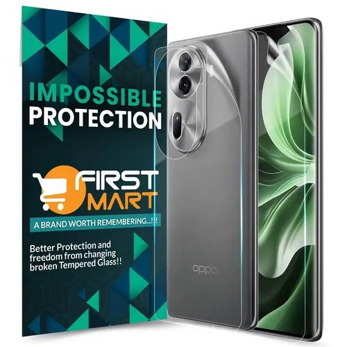 FIRST MART Screen Protector for Oppo Reno 11 5G - Front and Back Nanofiber Unbreakable Membrane Case Friendly Full Edge to Edge Screen Coverage & Installation Kit (Crystal Clear)