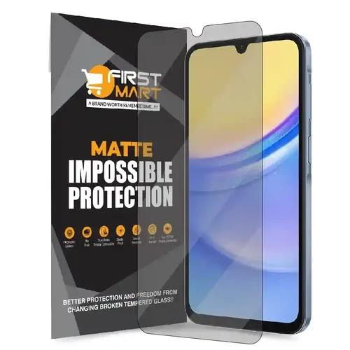 FIRST MART Screen Protector for Samsung Galaxy A15 5G / Samsung A25 5G - Impossible Fiber Case Friendly Screen Protection & Installation Kit (Matte)