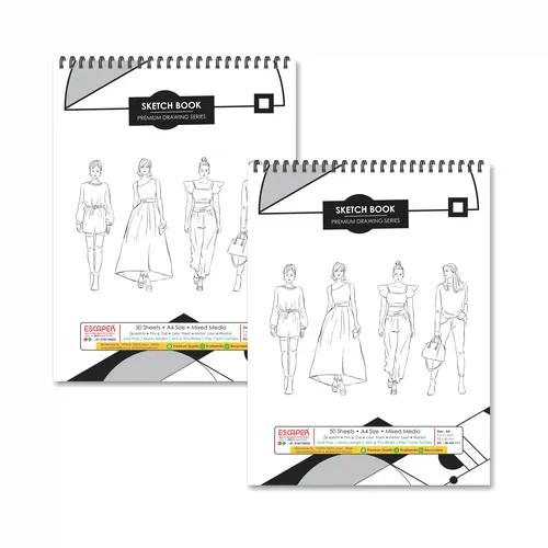 Fashion Theme Sketchbooks For Painting - Pack Of 2