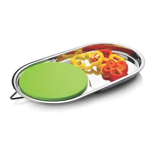 JVL Capsule Shaped Stainless Steel Cutting Board