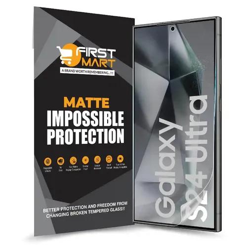 FIRST MART Screen Protector for Samsung Galaxy S24 Ultra 5G - Nano Fiber Unbreakable Membrane Case Friendly Full Edge to Edge Screen Coverage & Installation Kit (Matte)